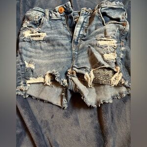 Distressed Denim Shorts